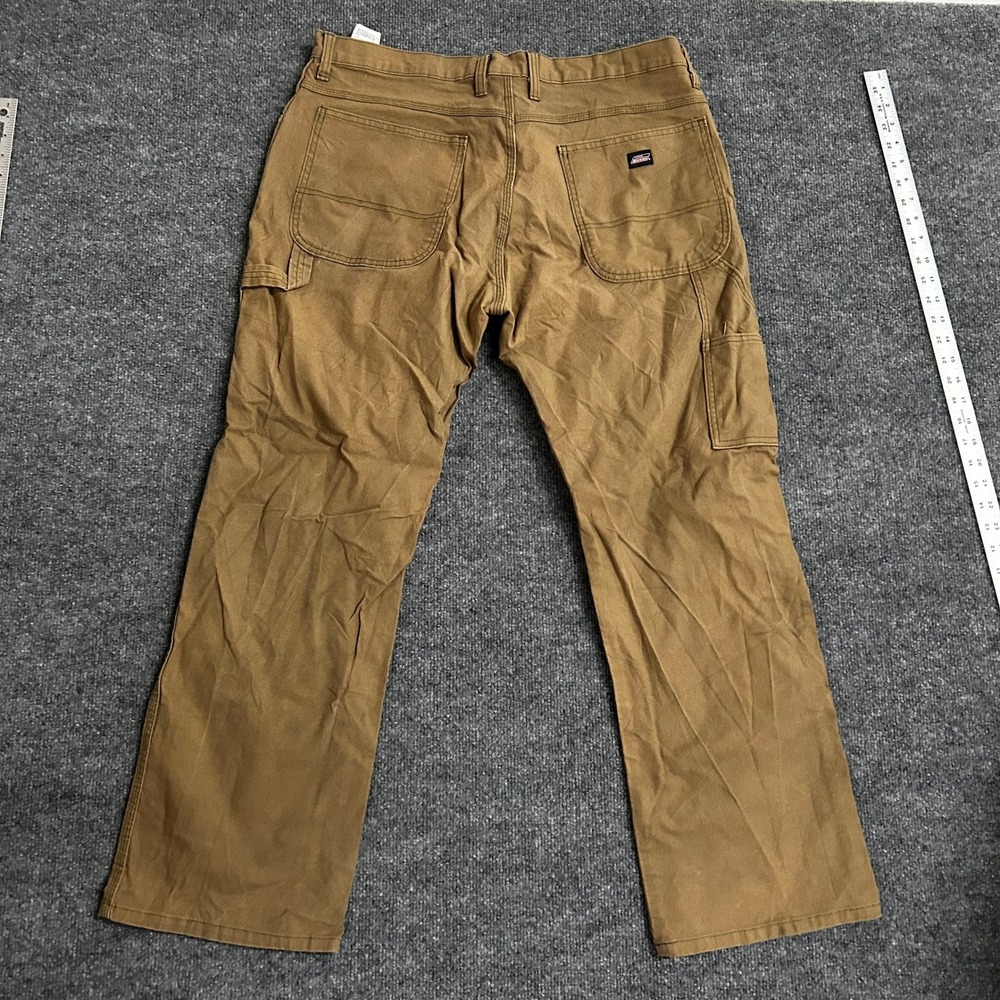 Genuine Dickies Carpenter Pants Mens Size 36x30 Brown Canvas Relaxed Utility